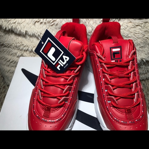 BRAND NEW RED FILA DISRUPTOR II (Women’s) - Picture 5 of 8